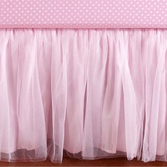 Pottery Barn Kids pink tulle crib skirt